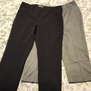 Chico's Black Pants & Grey Herringbone Crops Dressy Pants Size 1.5